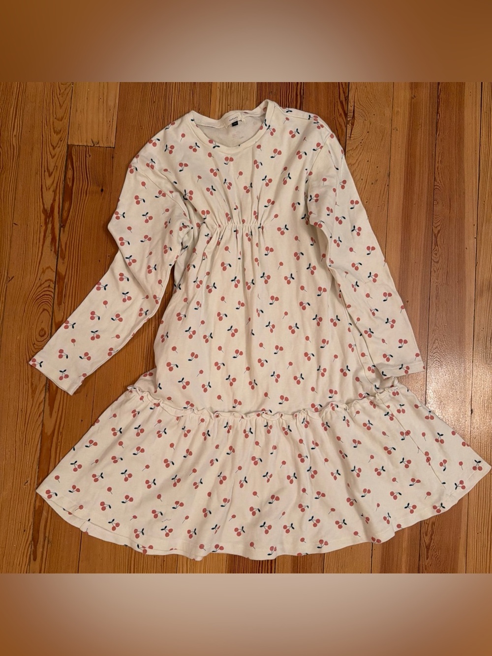 Girls Seraph Dress 140/10 Cherries Cherry White Long Sleeve